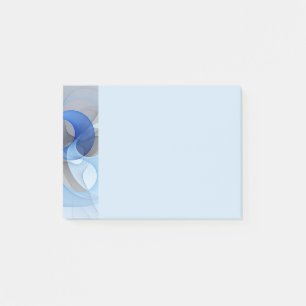 Moderne abstrakte blaue graue fraktale Kunstgrafik Post-it Klebezettel