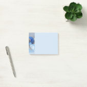 Moderne abstrakte blaue graue fraktale Kunstgrafik Post-it Klebezettel (Büro)