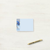 Moderne abstrakte blaue graue fraktale Kunstgrafik Post-it Klebezettel (Auf Schreibtisch)