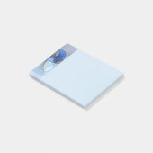 Moderne abstrakte blaue graue fraktale Kunstgrafik Post-it Klebezettel (angewinkelt)