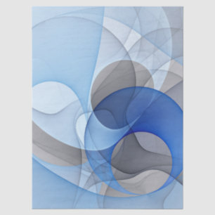 Moderne abstrakte blaue graue fraktale Kunstgrafik Seidenpapier