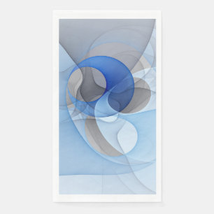 Moderne abstrakte blaue graue fraktale Kunstgrafik Serviette