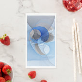 Moderne abstrakte blaue graue fraktale Kunstgrafik Serviette (Beispiel)
