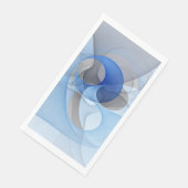 Moderne abstrakte blaue graue fraktale Kunstgrafik Serviette (Ecke)