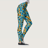 Moderne Abstrakte blaue Leoparden-Spots Tierdrucke Leggings (Rechts)