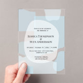 Moderne Abstrakte blaue Minimalistische Kunsthochz Acryleinladungen (Insitu (Handheld))