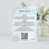 Moderne Abstrakte blaue Minimalistische Kunsthochz Begleitkarte (Stehend Vorderseite)