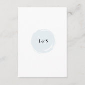 Moderne Abstrakte blaue Minimalistische Kunsthochz Begleitkarte (Rückseite)