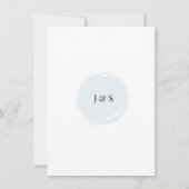 Moderne Abstrakte blaue Minimalistische Kunsthochz Dankeskarte (Rückseite)