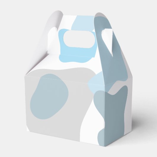 Moderne Abstrakte blaue Minimalistische Kunsthochz Geschenkschachtel (Rückseite)