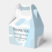 Moderne Abstrakte blaue Minimalistische Kunsthochz Geschenkschachtel (Vorderseite)