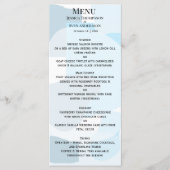 Moderne Abstrakte blaue Minimalistische Kunsthochz Menükarte (Vorderseite)