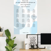 Moderne Abstrakte blaue Minimalistische Kunsthochz Poster (Heimbüro)