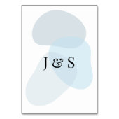 Moderne Abstrakte blaue Minimalistische Kunsthochz Tischnummer (Rückseite)