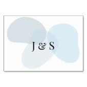 Moderne Abstrakte blaue Minimalistische Kunsthochz Tischnummer (Rückseite)