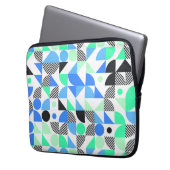 Moderne Abstrakte Blaue Minte Geometrie Laptopschutzhülle (Vorderseite Links)