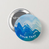 Moderne Abstrakte Blaue Ozeane Kunst Personalisier Button (Vorne & Hinten)