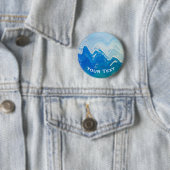 Moderne Abstrakte Blaue Ozeane Kunst Personalisier Button (Beispiel)