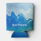 Moderne Abstrakte Blaue Ozeane Kunst Personalisier Dosenkühler (Vorderseite)