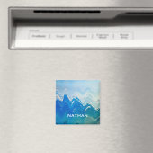 Moderne Abstrakte Blaue Ozeane Kunst Personalisier Magnet (In Situ (Geschirrspüler))