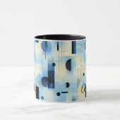 Moderne Abstrakte blaue Tasse - Personalisiert geo (Zentrum)