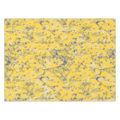 Moderne Abstrakte blaue Wildblumen auf Senf Yellow Tischdecke (Vorderseite (Horizontal))