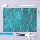 Moderne Abstrakte blaue Wirbel - Marmormuster Seidenpapier (Handwerk)