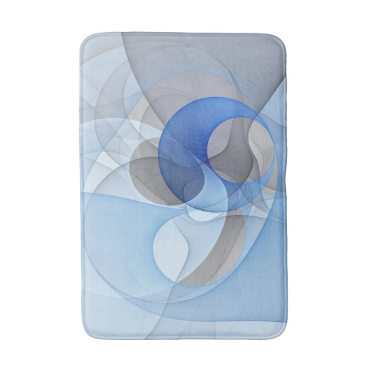 Moderne Abstrakte blaugraue Fraktal Grafik Badematte (Vorderseite Vertikal)