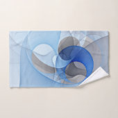 Moderne Abstrakte blaugraue Fraktal Grafik Badhandtuch Set (Handtuch)