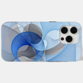 Moderne Abstrakte blaugraue Fraktal Grafik Case-Mate iPhone Hülle (Rückseite (Horizontal))