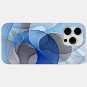 Moderne Abstrakte blaugraue Fraktal Grafik Case-Mate iPhone Hülle (Rückseite (Horizontal))