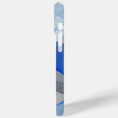 Moderne Abstrakte blaugraue Fraktal Grafik Case-Mate iPhone Hülle (Rückseite / Links)