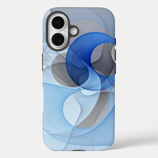 Moderne Abstrakte blaugraue Fraktal Grafik Case-Mate iPhone Hülle (Rückseite)