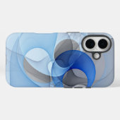 Moderne Abstrakte blaugraue Fraktal Grafik Case-Mate iPhone Hülle (Rückseite (Horizontal))