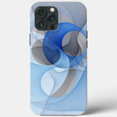 Moderne Abstrakte blaugraue Fraktal Grafik Case-Mate iPhone Hülle (Rückseite)