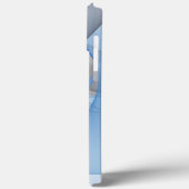 Moderne Abstrakte blaugraue Fraktal Grafik Case-Mate iPhone Hülle (Rückseite / Links)