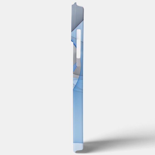 Moderne Abstrakte blaugraue Fraktal Grafik Case-Mate iPhone Hülle (Rückseite / Links)