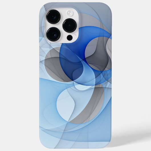 Moderne Abstrakte blaugraue Fraktal Grafik Case-Mate iPhone Hülle (Rückseite)