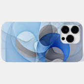 Moderne Abstrakte blaugraue Fraktal Grafik Case-Mate iPhone Hülle (Rückseite (Horizontal))