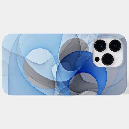 Moderne Abstrakte blaugraue Fraktal Grafik Case-Mate iPhone Hülle (Rückseite (Horizontal))