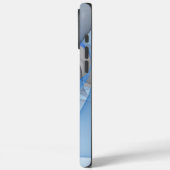 Moderne Abstrakte blaugraue Fraktal Grafik Case-Mate iPhone Hülle (Rückseite / Links)