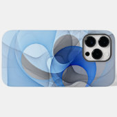 Moderne Abstrakte blaugraue Fraktal Grafik Case-Mate iPhone Hülle (Rückseite (Horizontal))