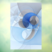 Moderne Abstrakte blaugraue Fraktal Grafik Fensteraufkleber (Blatt 3)