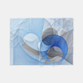Moderne Abstrakte blaugraue Fraktal Grafik Fleecedecke (Vorderseite (Horizontal))