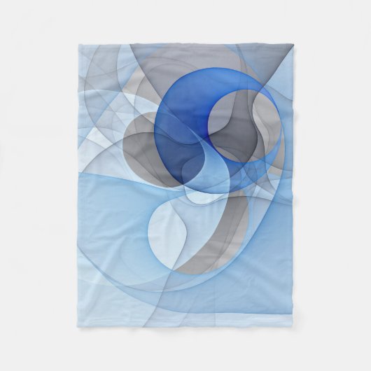 Moderne Abstrakte blaugraue Fraktal Grafik Fleecedecke (Vorderseite)