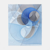 Moderne Abstrakte blaugraue Fraktal Grafik Fleecedecke (Vorderseite)