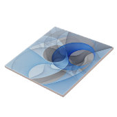 Moderne Abstrakte blaugraue Fraktal Grafik Fliese (Seite)