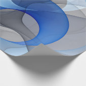 Moderne Abstrakte blaugraue Fraktal Grafik Geschenkpapier (Ecke)