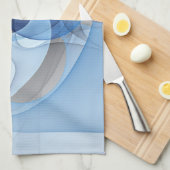 Moderne Abstrakte blaugraue Fraktal Grafik Geschirrtuch (Viertel Falte)