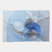 Moderne Abstrakte blaugraue Fraktal Grafik Geschirrtuch (Horizontal)